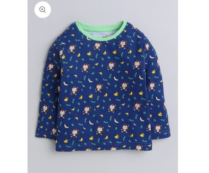 Navy & Green Boys Full Sleeves T-Shirt & Pyjama Set