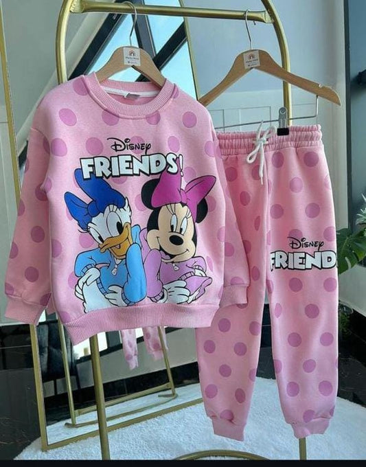 Kids' Disney Friends Hoodie & Jogger Set - Polka Dot Design