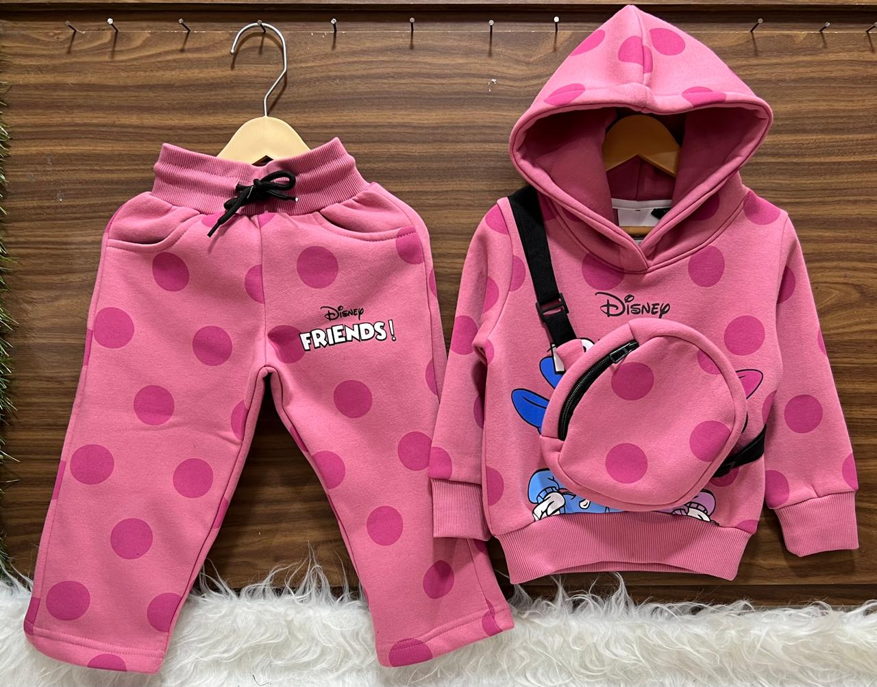 Kids' Disney Friends Hoodie & Jogger Set - Polka Dot Design