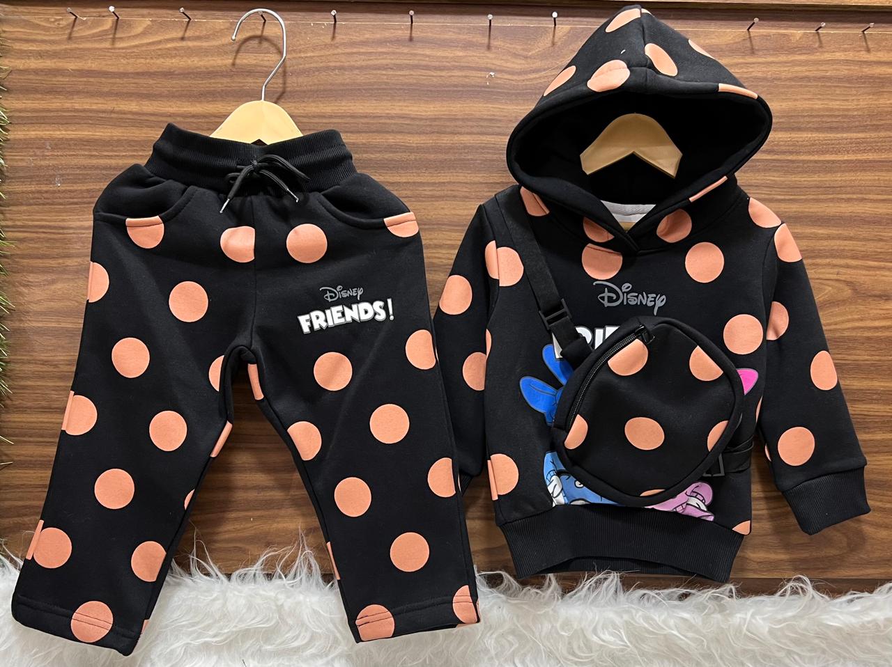 Kids' Disney Friends Hoodie & Jogger Set - Polka Dot Design